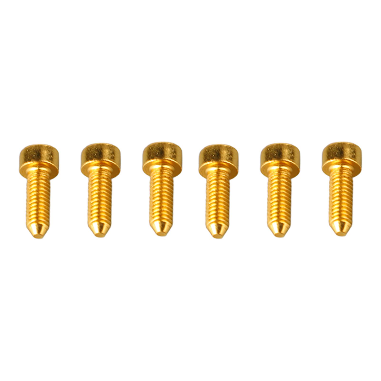 6PCS Guitar Hex Head Screws Double Tremolo Bridge Saddle String Locking Screw with Taper Tip Gold