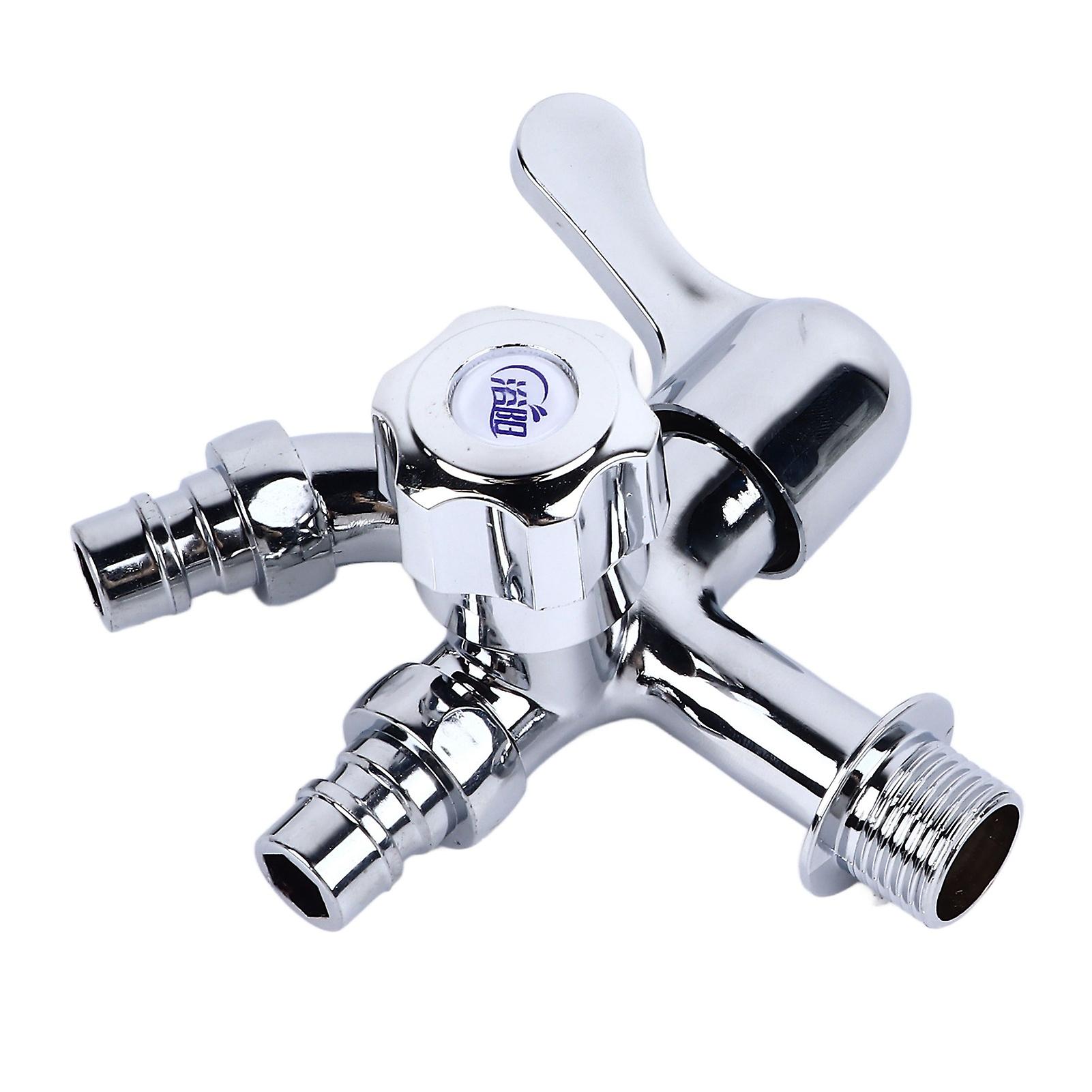 Washing Machine Faucet 1 Inlet 2 Outlet Multifunctional Rustproof Accurate Control Durable for Homes Flats