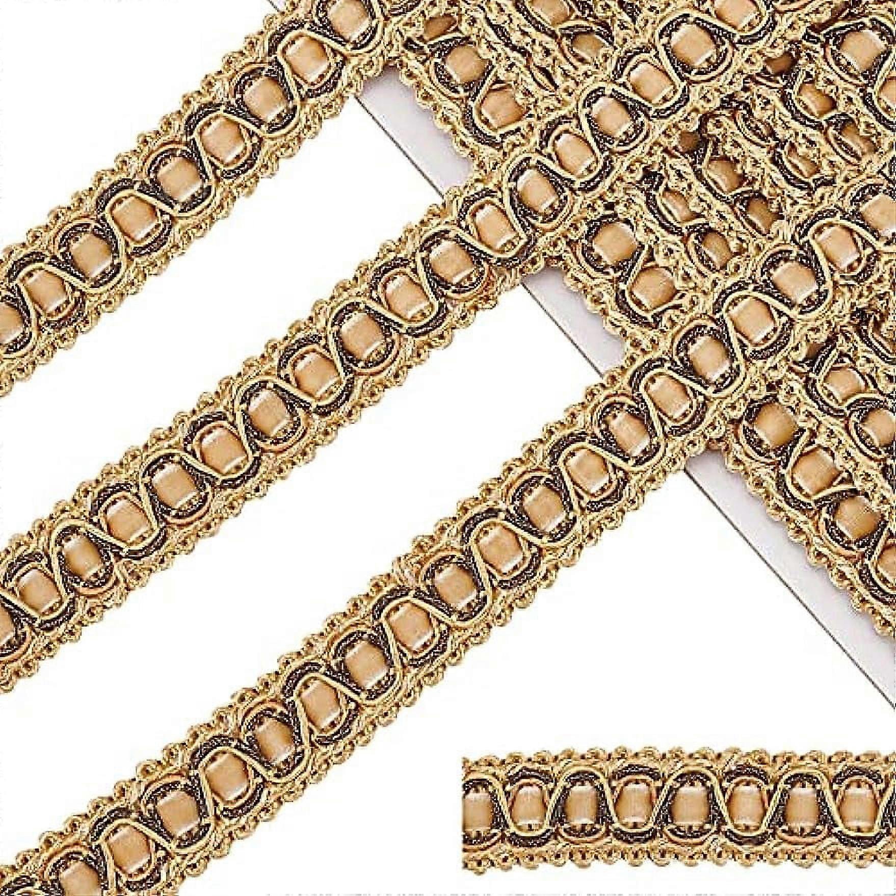 13.6 Yard Golden Gimp Braid Trim 0.8 Polyester Woven Fabric Trim Lace Trim Decorative Gimp Trim Ribbon