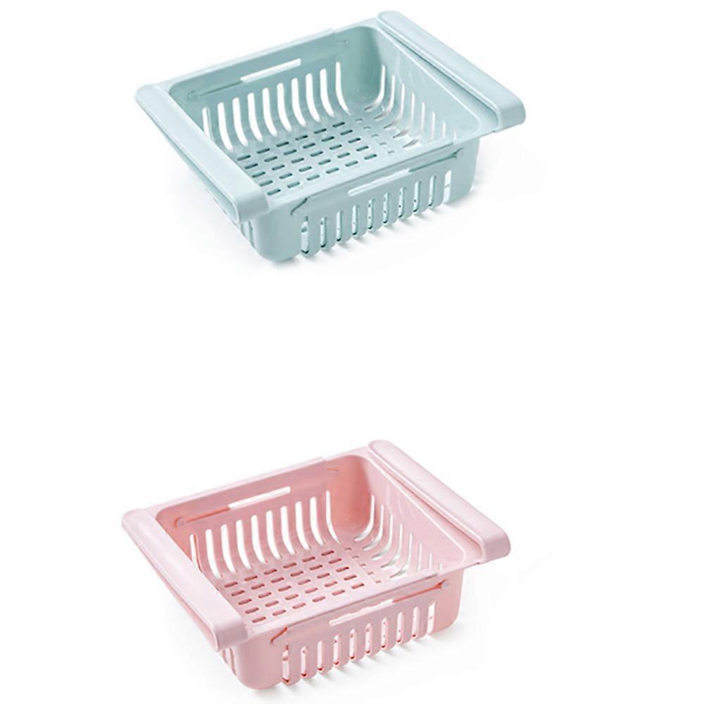Fridge Drawers, Adjustable Storage Rack Fridge Partition Layer Organizer (2 Pcs)