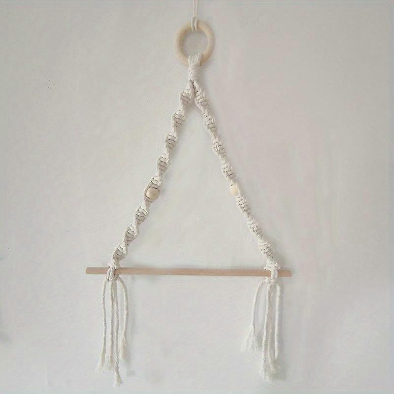 Boho Chic Hand-Woven Bead Rack Artisanal Wall-Mounted Tissue & Towel Holder, Space-Saving, Adhesive, for Rolls up to 8.66