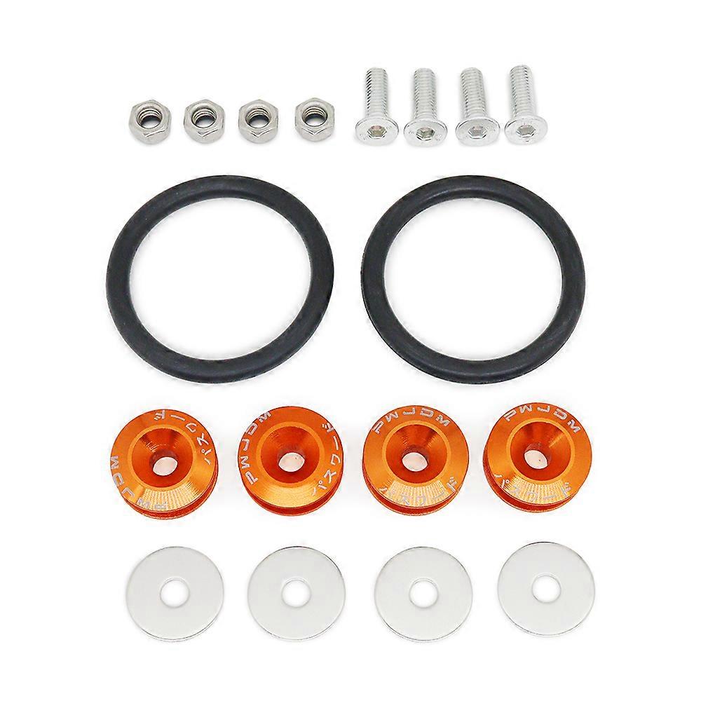 JDM Aluminum Quick Release Fastener Kit – Silver – For Bumper, Fender, Trunk, Hatch