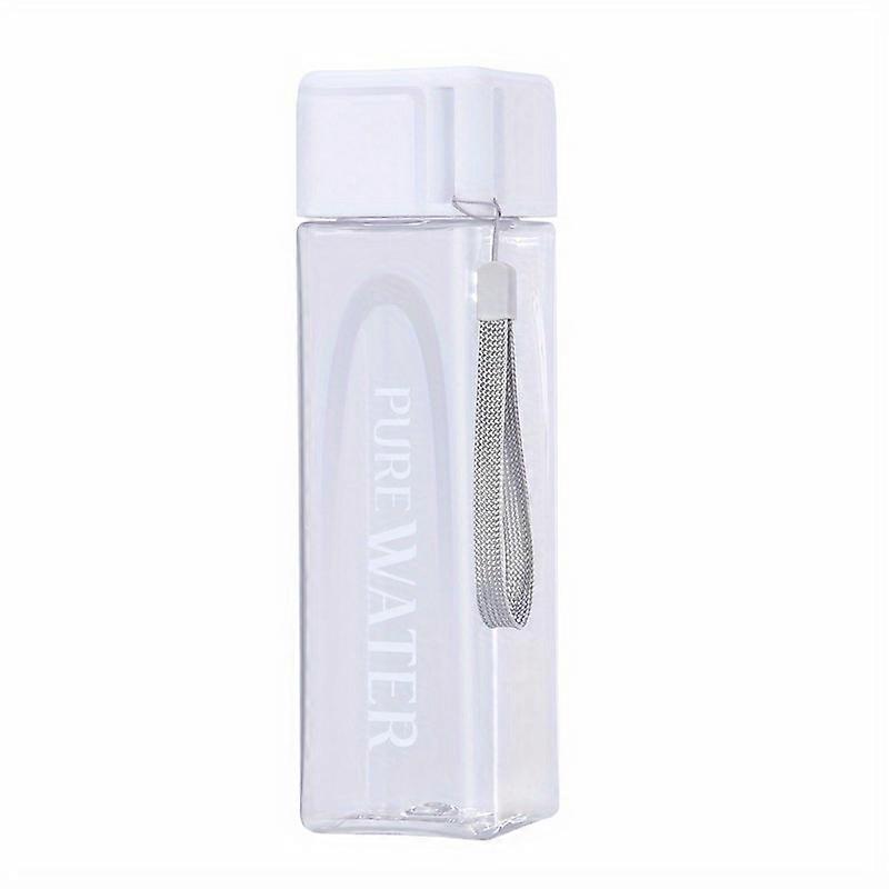 1pc, Square Water Bottle, 500ml/17oz Heat Resistant Plastic Water Cups, Minimalist Portable Leak-Proof Drinking Cups, Summer Drinkware, Travel Accesso