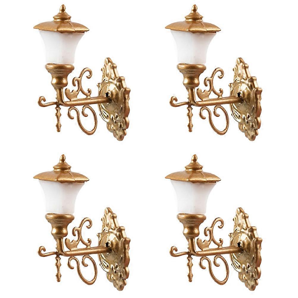 4pcs Tiny Wall Lamps Mini Luminous Wall Lamp Sand Table Building DIY Materials