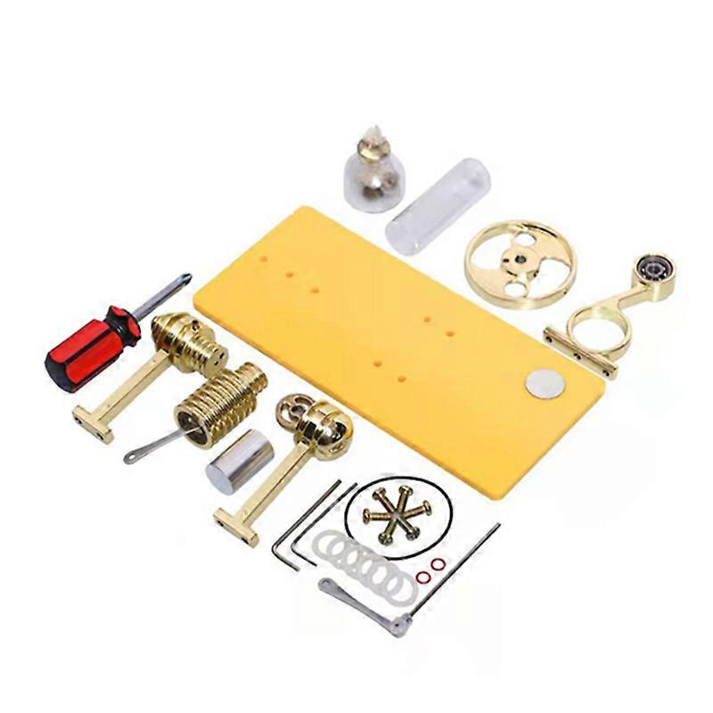 Enjomor Diy Assembly Kit Gamma Stirling Engine Generator Model With Led Lights Science Education Toy For Technology Enthusiasts
