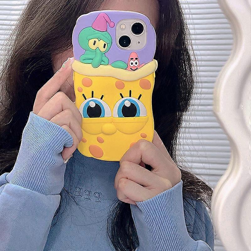 Cartoon Animes Spongebobs Phone Cases For Iphone 14 13 12 11 Pro Max Mini Xr X Xs Max 8 7 Plus Se Shockproof Anti-drop Cover