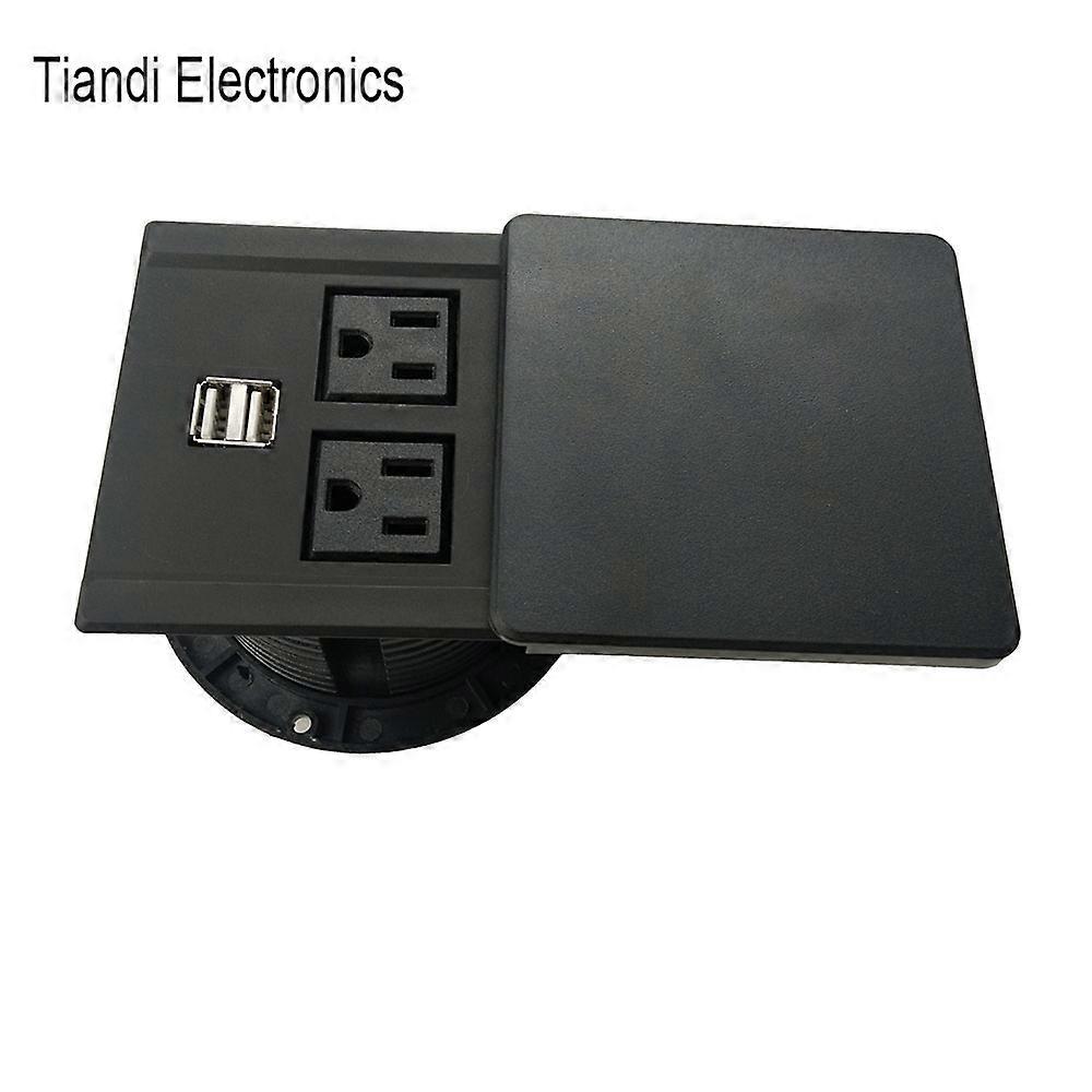 USB charging sliding cover, square cover, mini socket, American standard, desktop table socket with power supply, tort hole, alloy flap