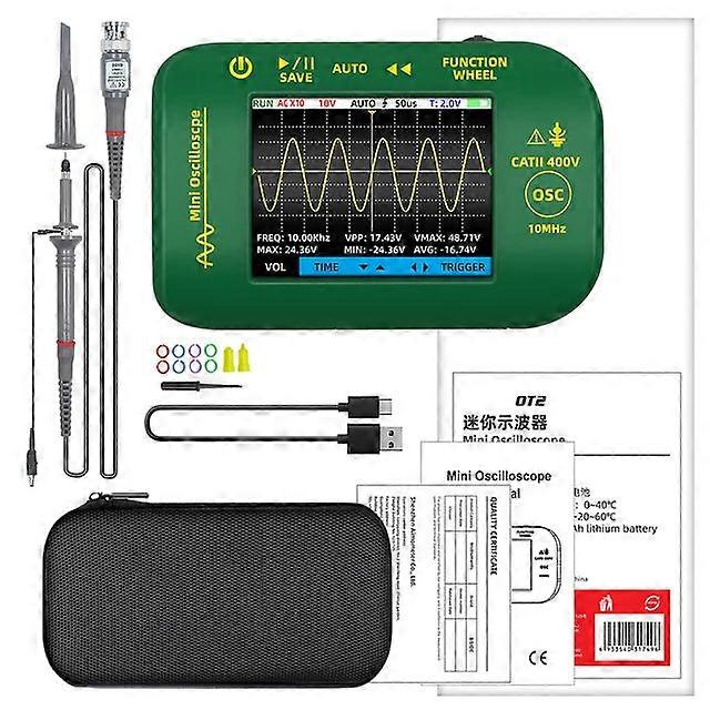 Ot2 Mini Digital Portable Oscilloscope 10mhz Signal Generator Waveform Output 48msa/s Sampg Rate Electronics Repair Tools