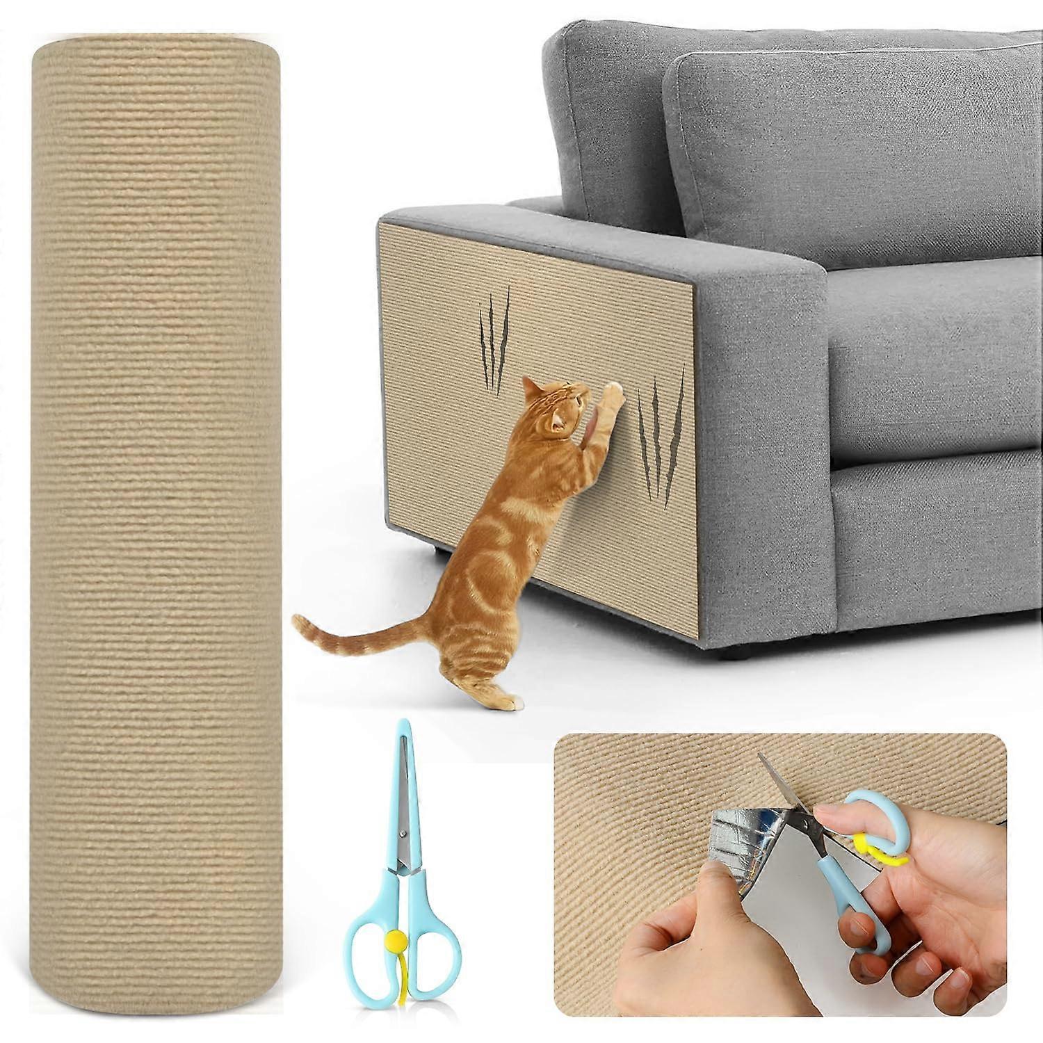 Self-Adhesive Cat Scratching Mat, With Scissors, Scratch Protection, Sofa Cat, Scratch Film, Anti-Scratch Film, 100 cm x 30 cm