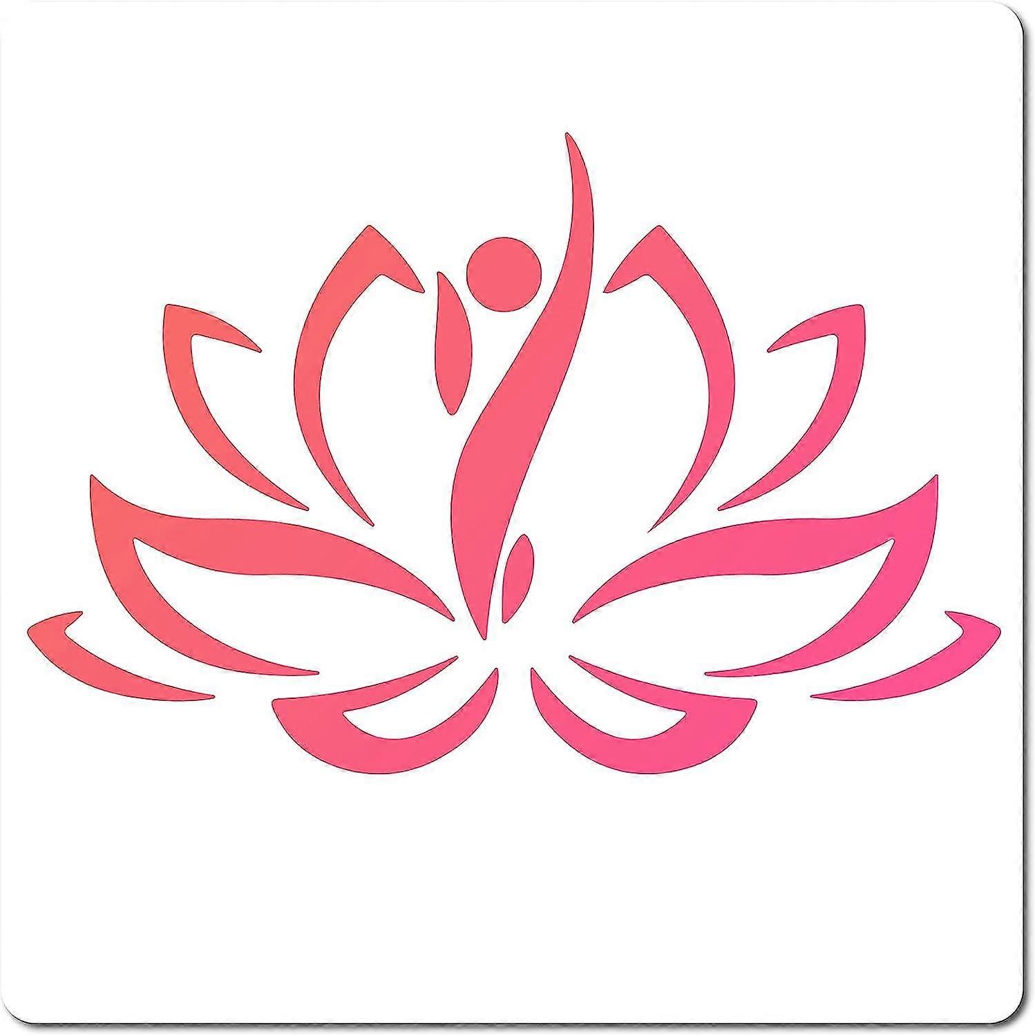 1sheet Lotus Stencils Templates Flower Pattern Large Reusable Plastic Square Stencils Sign for Painting