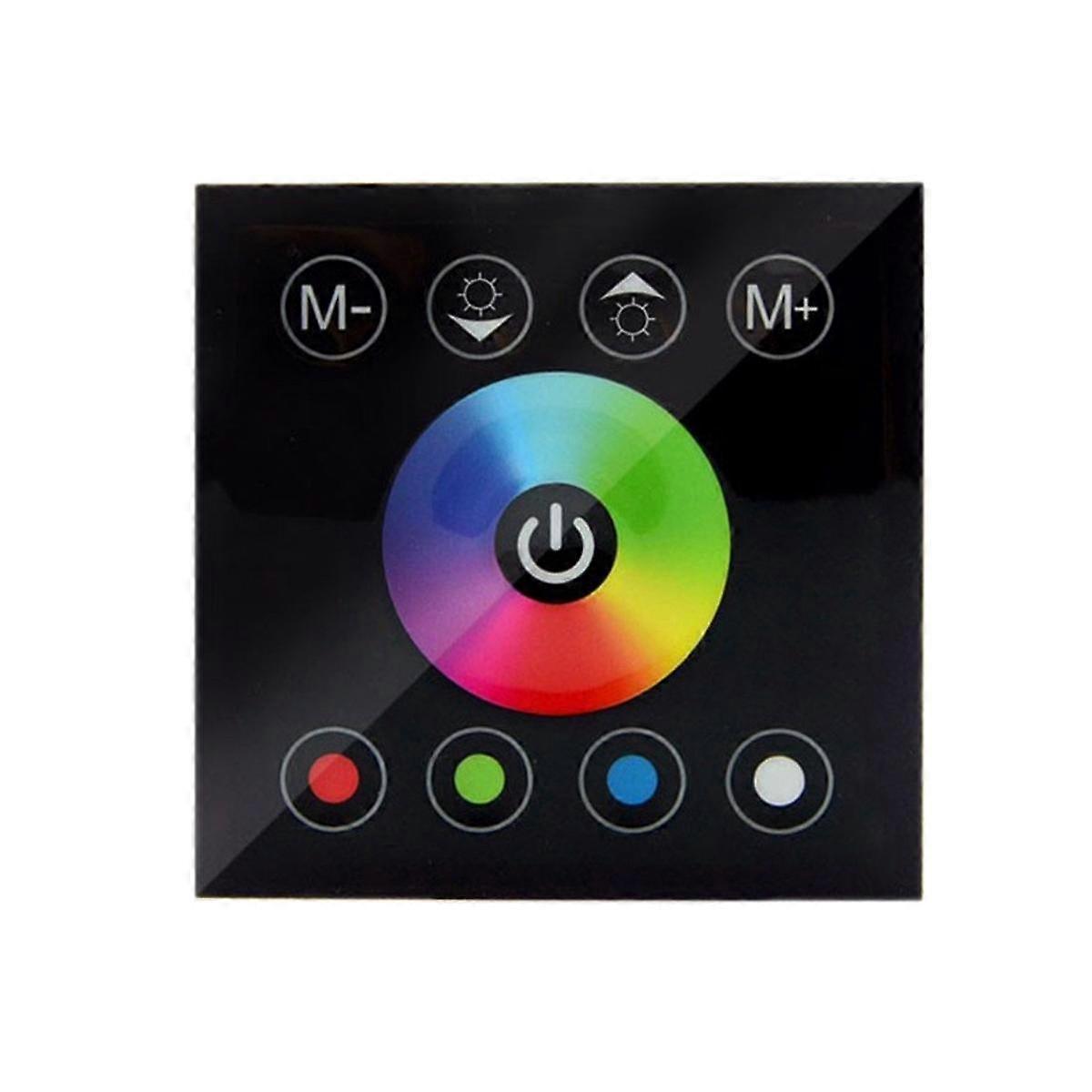 DC12V-24V RGB / RGBW Controller Glass Panel Dimmer for LED Strips Lamp Black