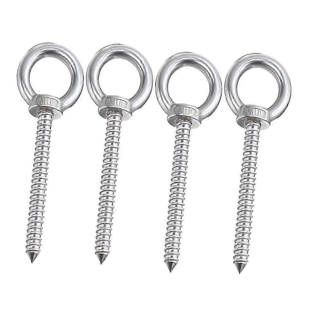 Heavy Duty Eye Hooks Self Tapping Eyelet Screw Load Capacity 700LBS Heavy Duty Screw in Eye Hooks (4Pack- M10)