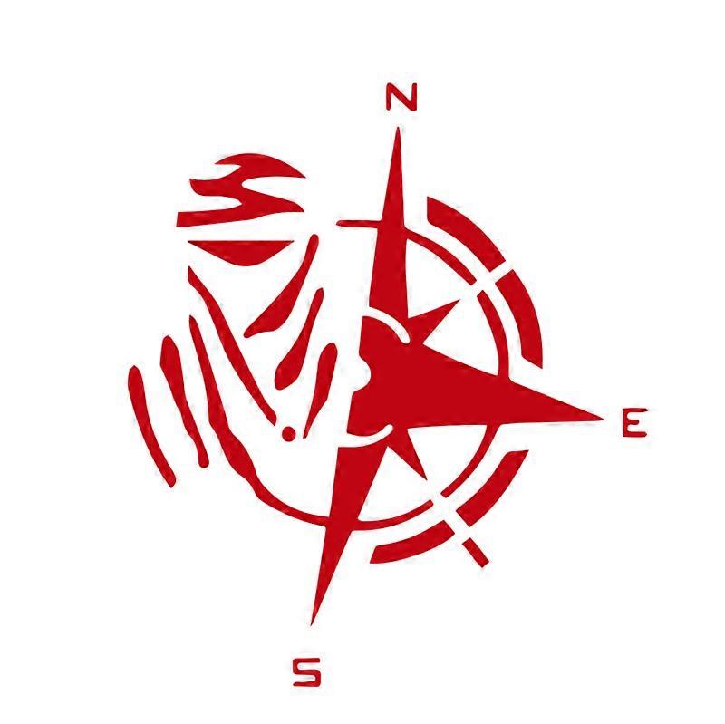 Car Sticker Creative Design Personality Fashion Compass PvcDecoration Accessories Waterproof Cover Scratch Decal,12cm*13cm JOHX