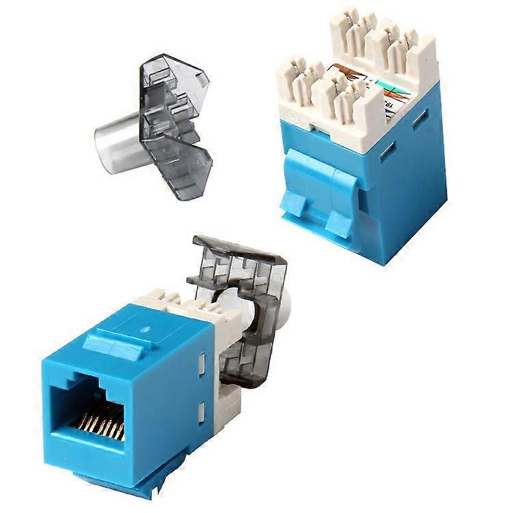 Gold-plated six types of unshielded RJ45 network module Gigabit network cable socket mold 86 type panel module 2 pieces