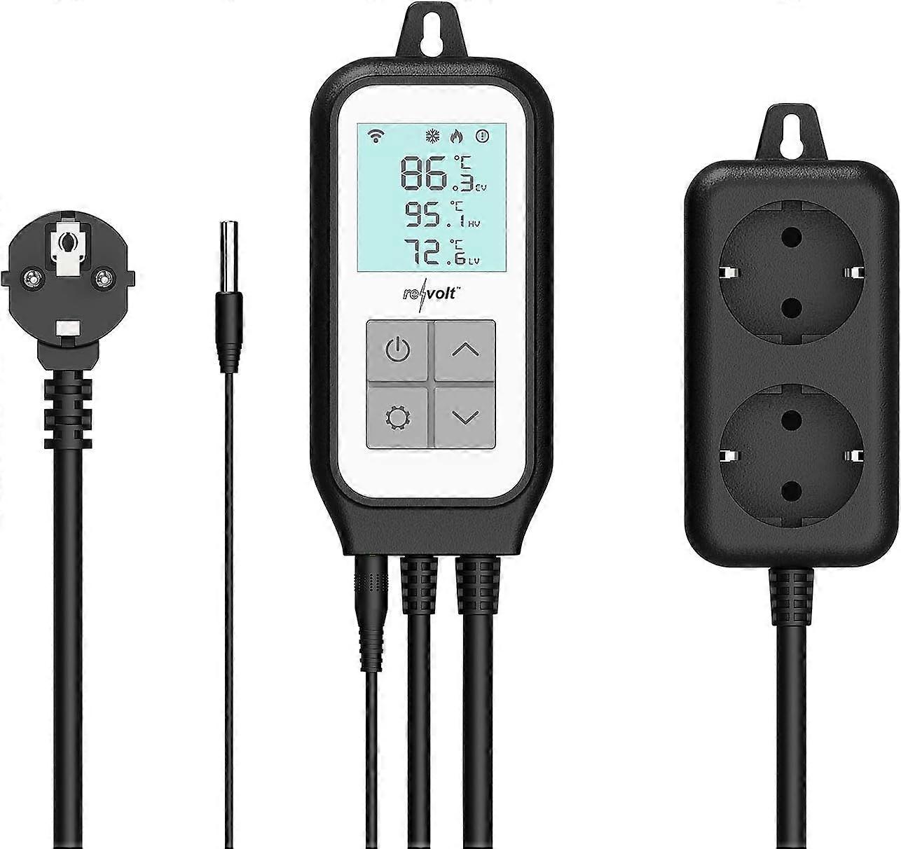Universal Wi-Fi Thermostat for 2 Devices, Sensor, App, Voice Control (Thermo-Timer)