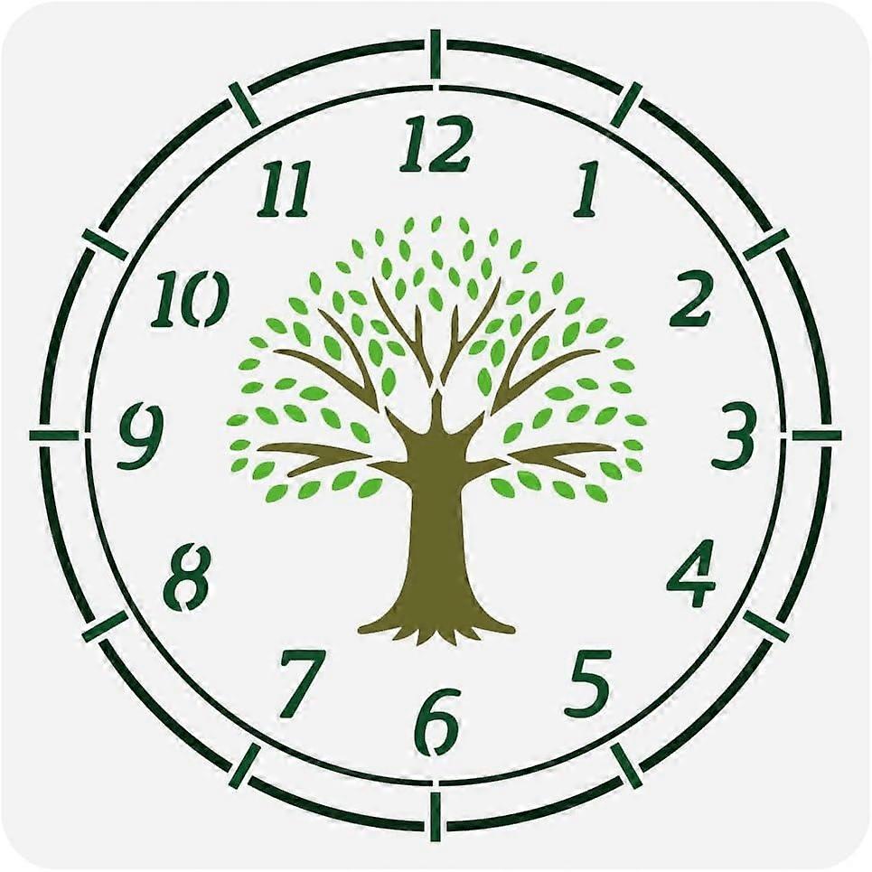 Tree of Life Clock Face Painting Stencil 11.8x11.8 inch Plastic PET Round Clock Face Stencil