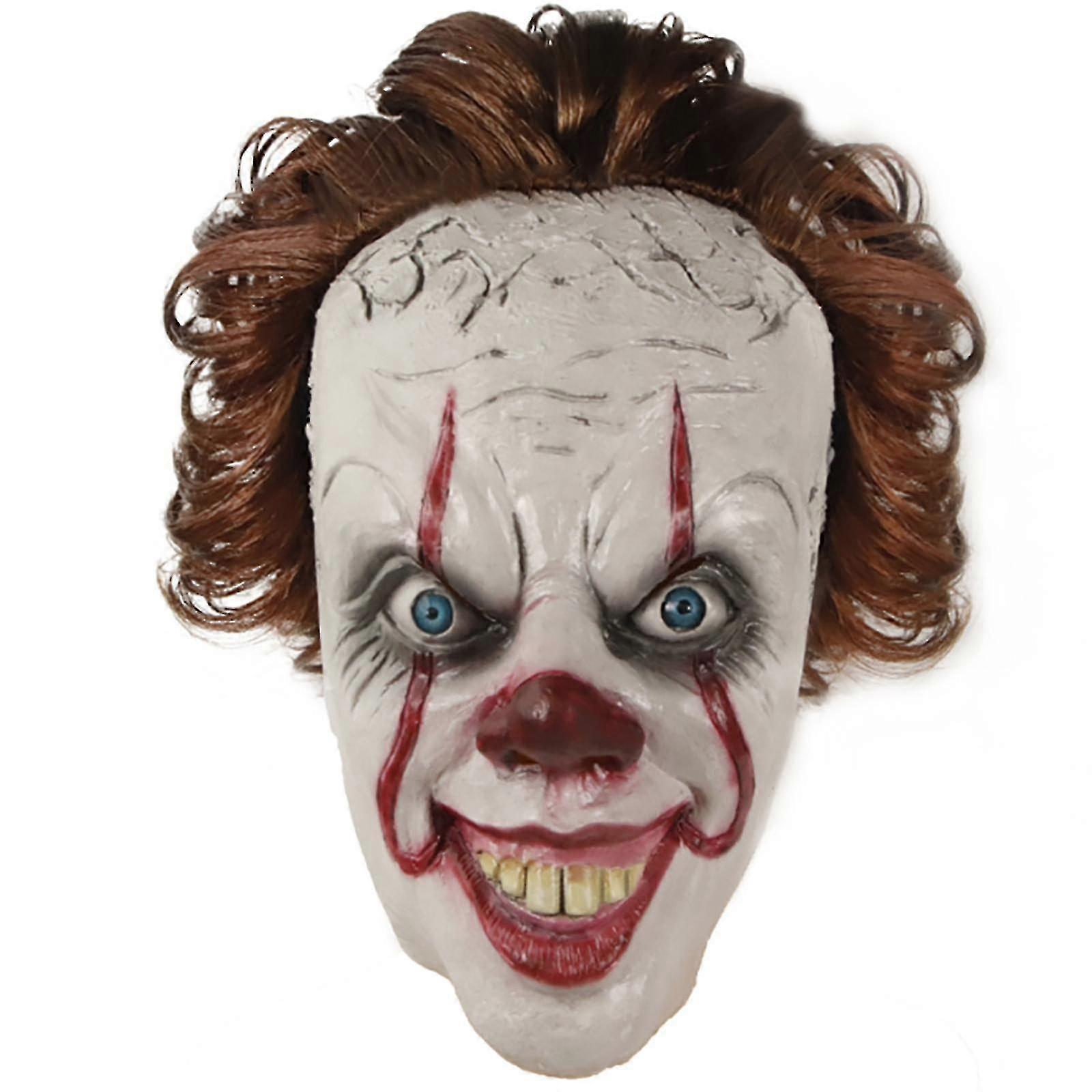 hmwy-gruseliger horror clown erwachsene maske halloween böser killer kostüm
