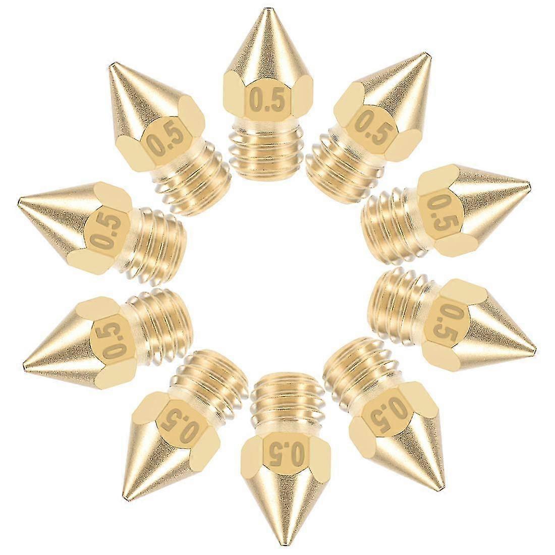 0.5mm 3d Printer Nozzle Head Replacement. Brass 10pcs NEW
