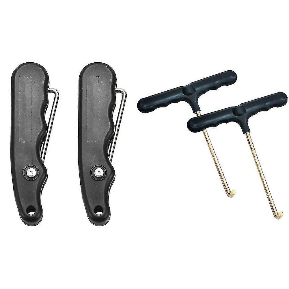 2個のスケートタイナーアイスホッケースケートスケートツールアイススケートトッカープーラー、2個のトランポリンS