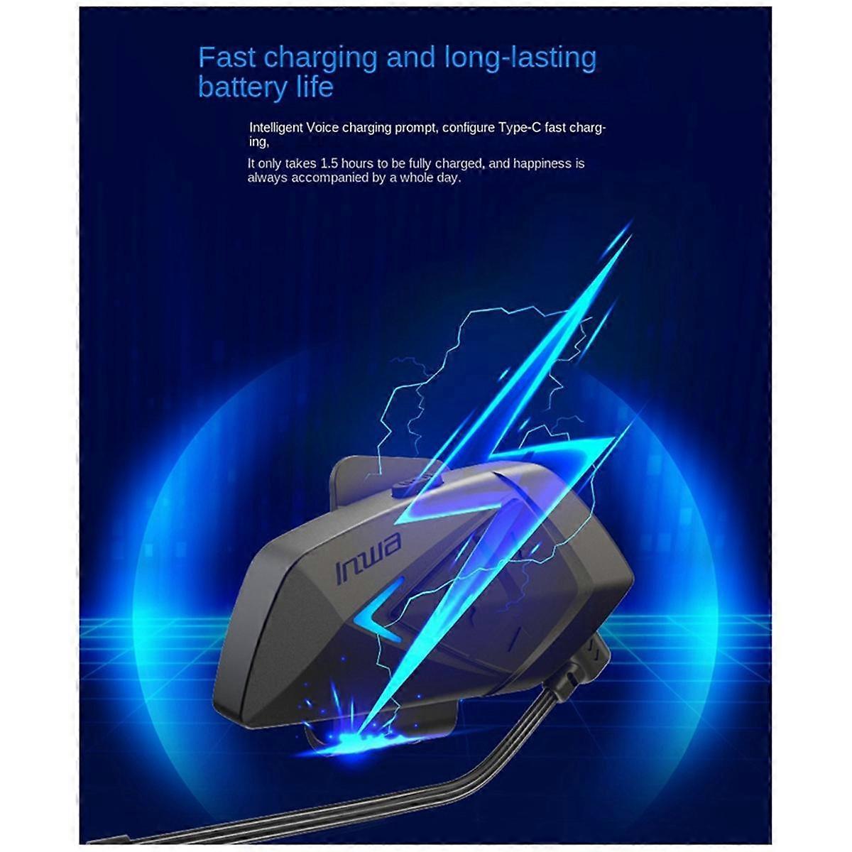 Motorcycle Helmet Bluetooth Intercom Headset Full-Face Motorcycle Riding Waterproof Wireless Call