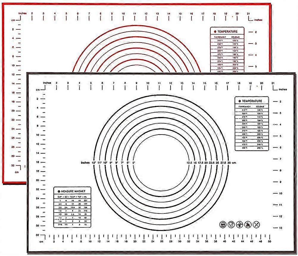 Pastry Mat. Large Non-stick Silicone Mat With Measurement. 60x40cm. Set Of 2