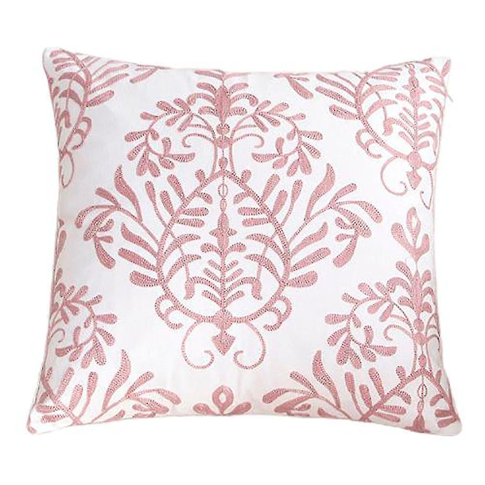Set Of 2 Embroidered Decorative Pillows, Inserts & Covers, Accent Pillows, Throw Pillows With Cushion Inserts Included 18x18 (pink)
