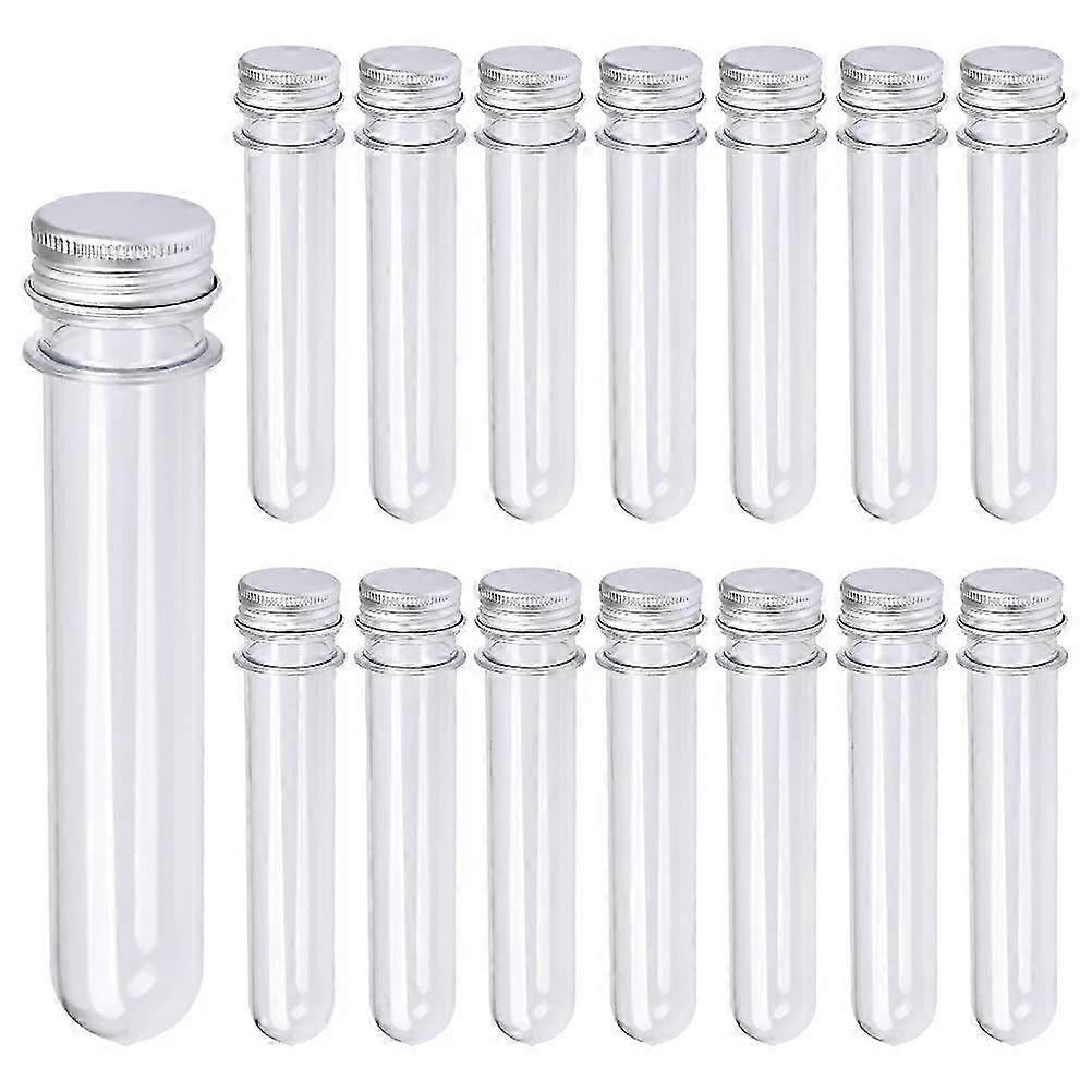 30 PCS 40ML Plastic Test Tubes with Screw Caps Reusable Transparent Container Tubes Transparent Tes