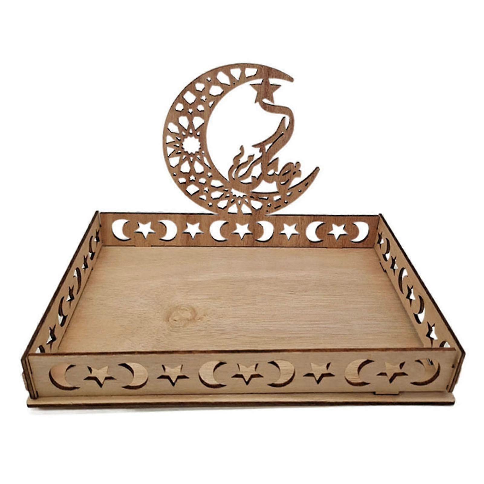 Ramadan Wooden Tray Eid Plates Ramadan Decorations Serving Tableware