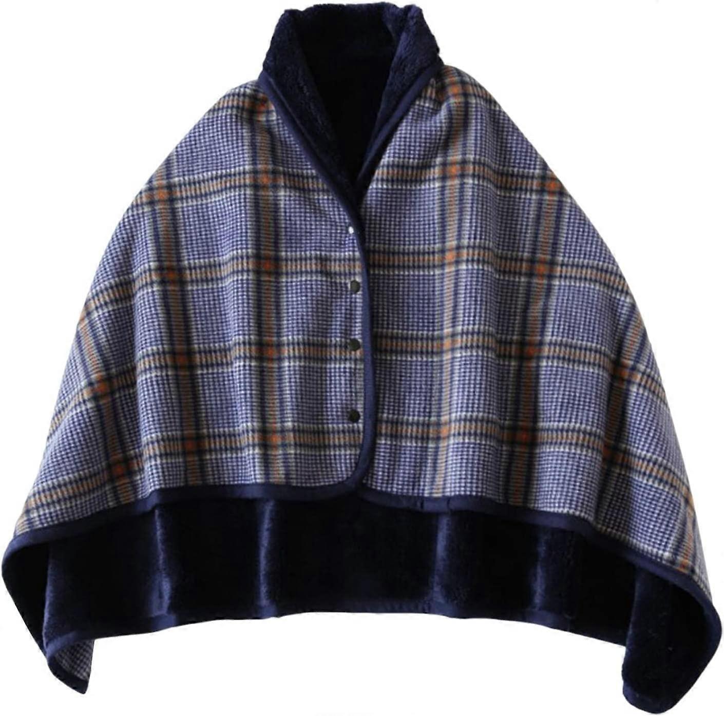 JINGLING 2 In 1 Wearable Snuggle Blanket Soft Shawl Flannel Blanket Double Layer Wearable Blanket Button Shawl Winter Warm Throw Blanket For Living Ro