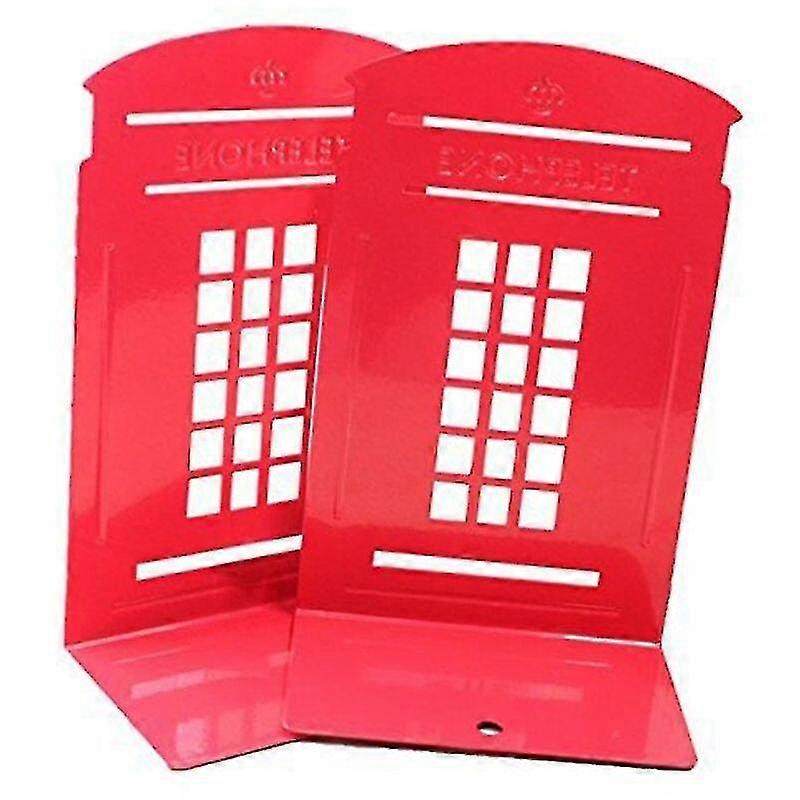 London Phone Booth Design Anti-slip Bookends Bookshelf