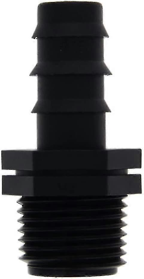 Ubing Adapter 1/2 Threads Barb Tubing Coupler Irrigation Fot Connecting Fixing Pipe Water Systems 16 Black-25pcs