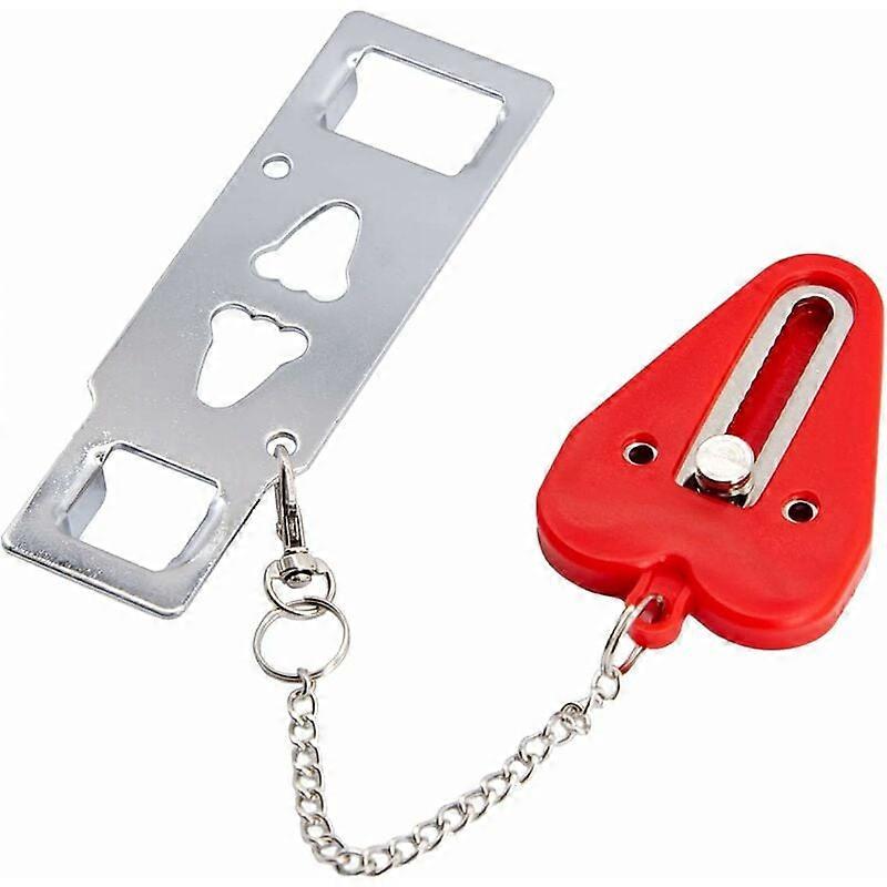 Portable Door Lock Security, Used For Home Security, Travel Door Lock, Dormitory Essential Lock(Red)