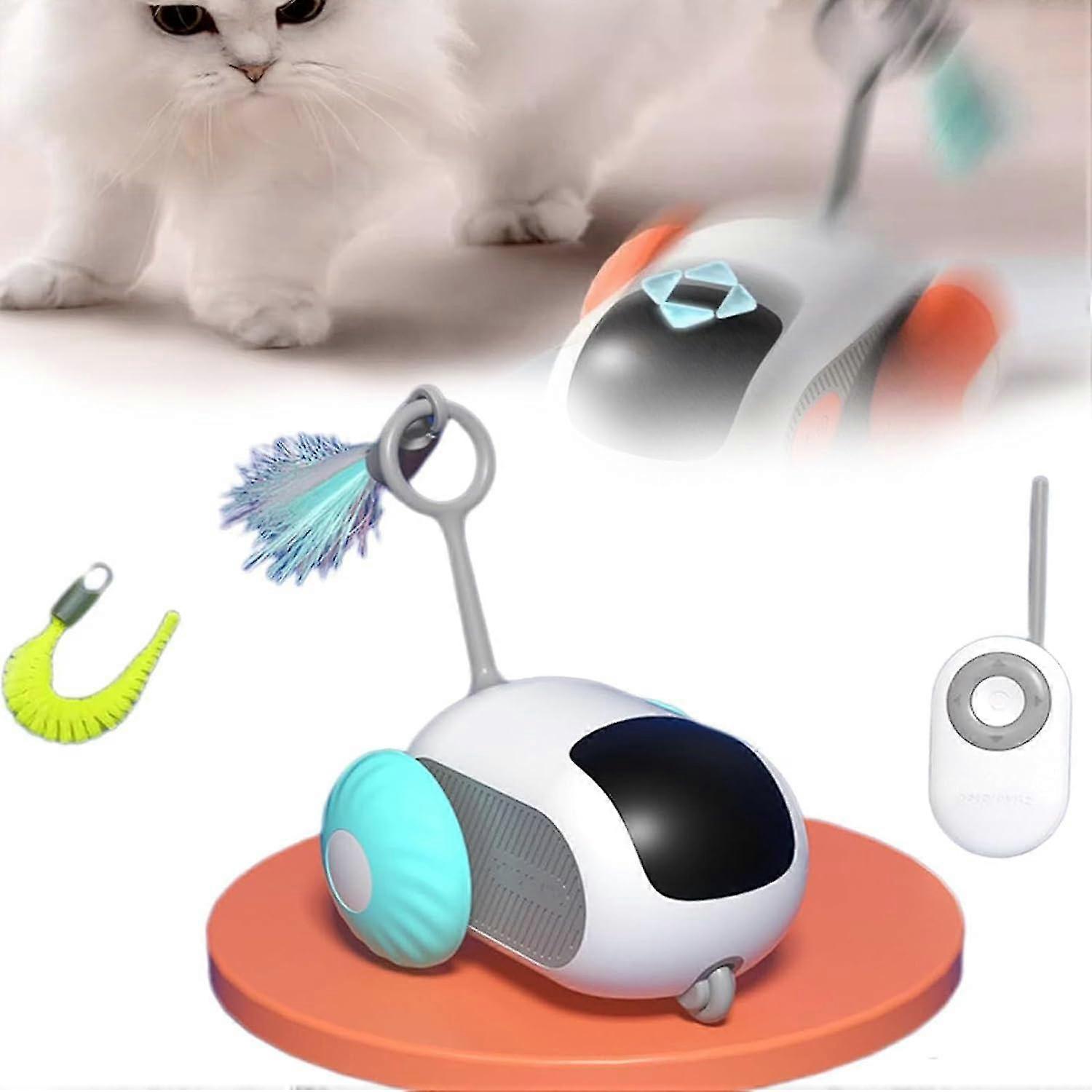Crazy Joy Car Remote Control Electric Cat Toy Interactive, Cat Self Happiness And Boredom Relief Toy, Dual Mode, Rechargeable