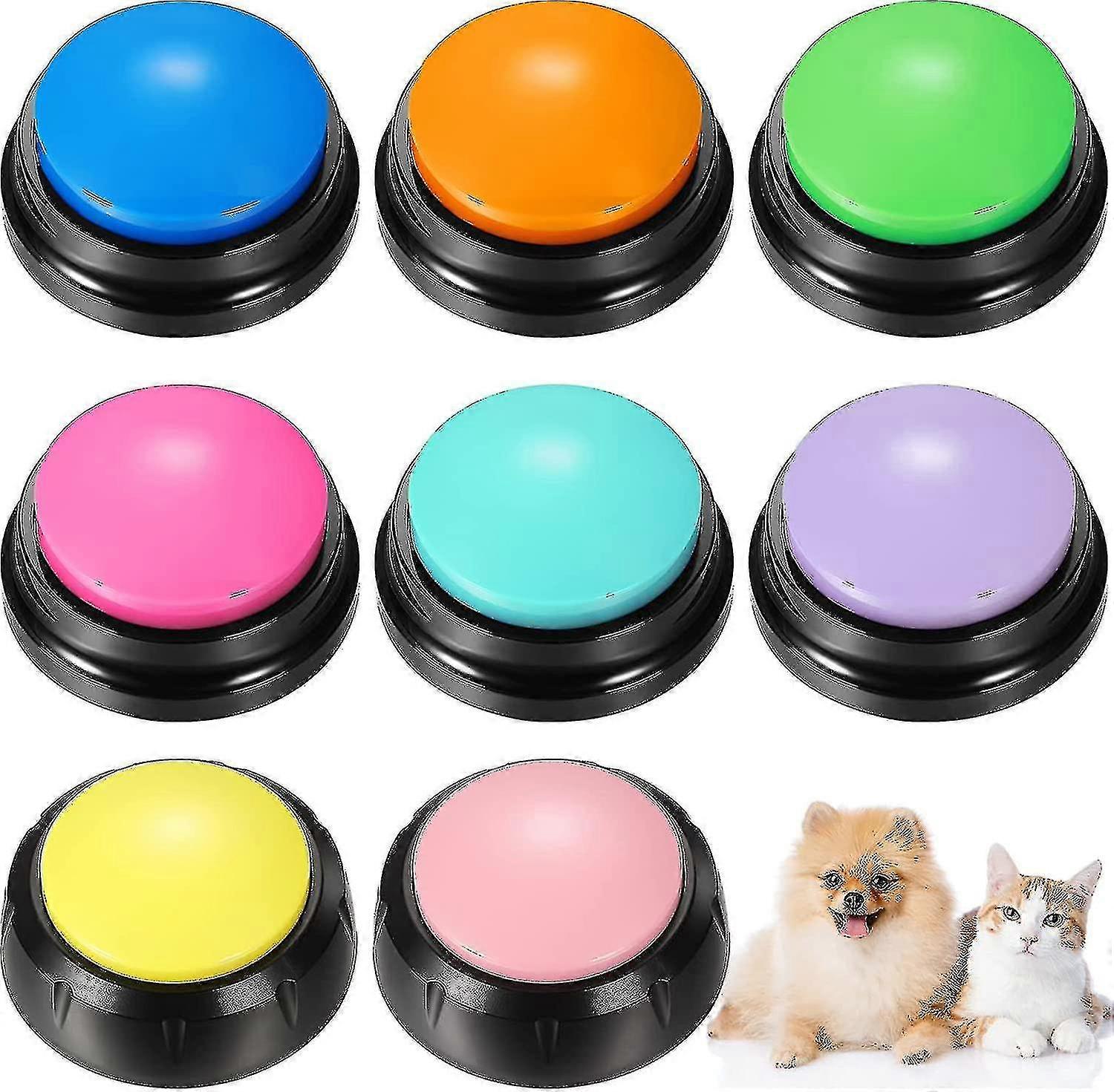 Voice Recording Button Dog Buttons 30 Seconds Recordable Dog Talking Button Set Dog Communication Buttons Pet Dog Training Speaking Buttons (2pcs)