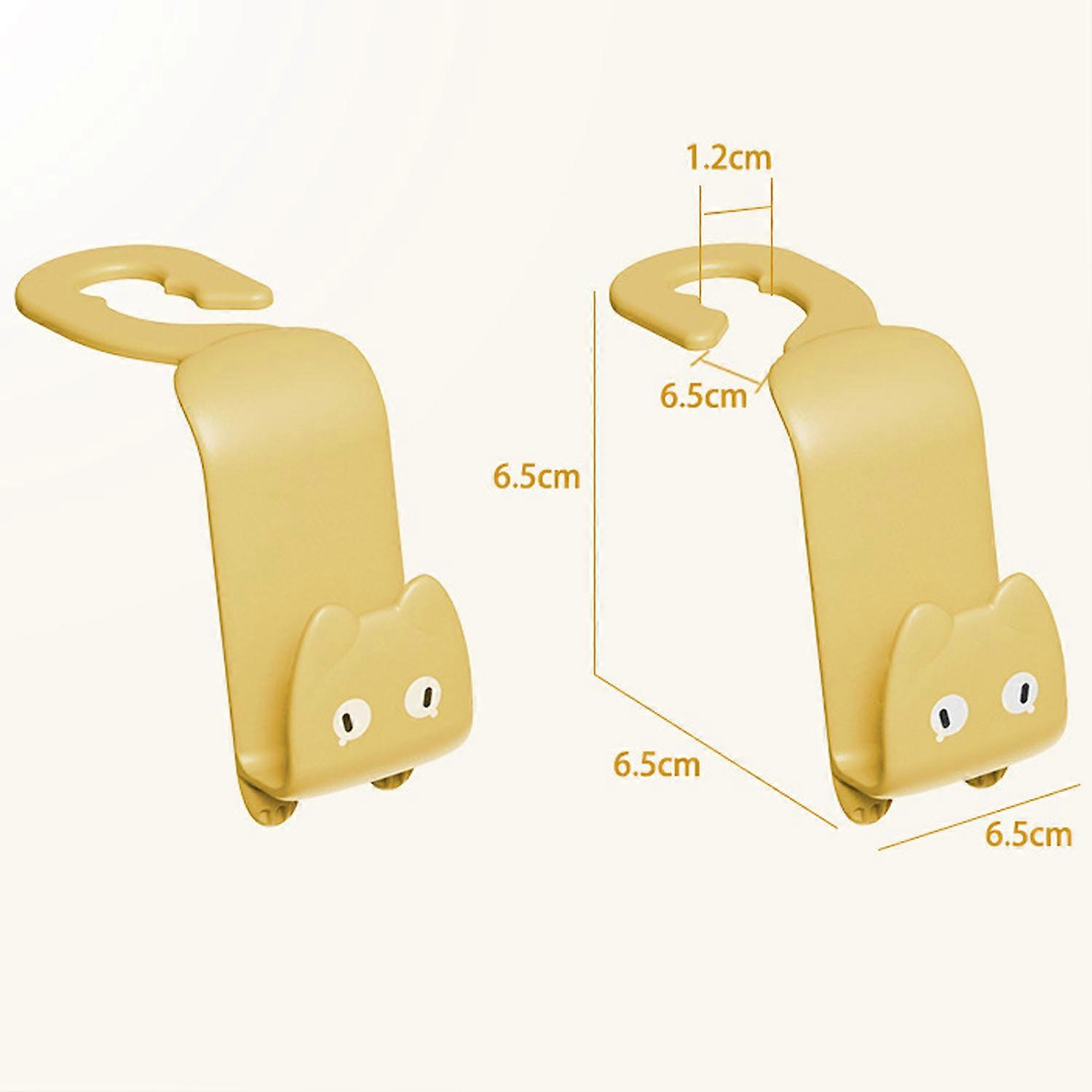 2 pieces yellow cute hooks for the car seat back