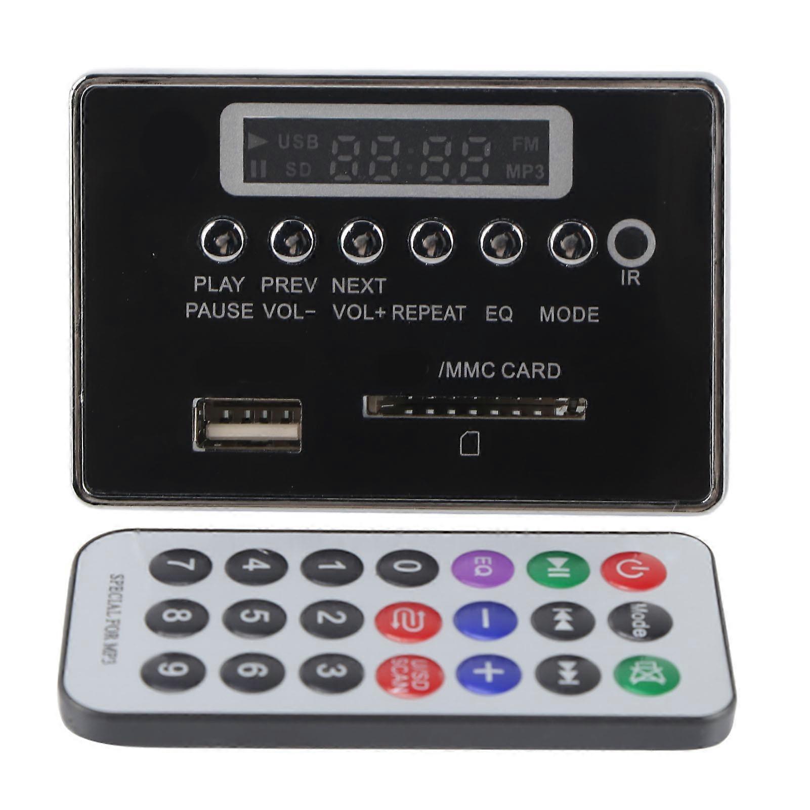 Bluetooth MP3 Decoder Board Audio Module USB Storage Memory FM Radio (Black)