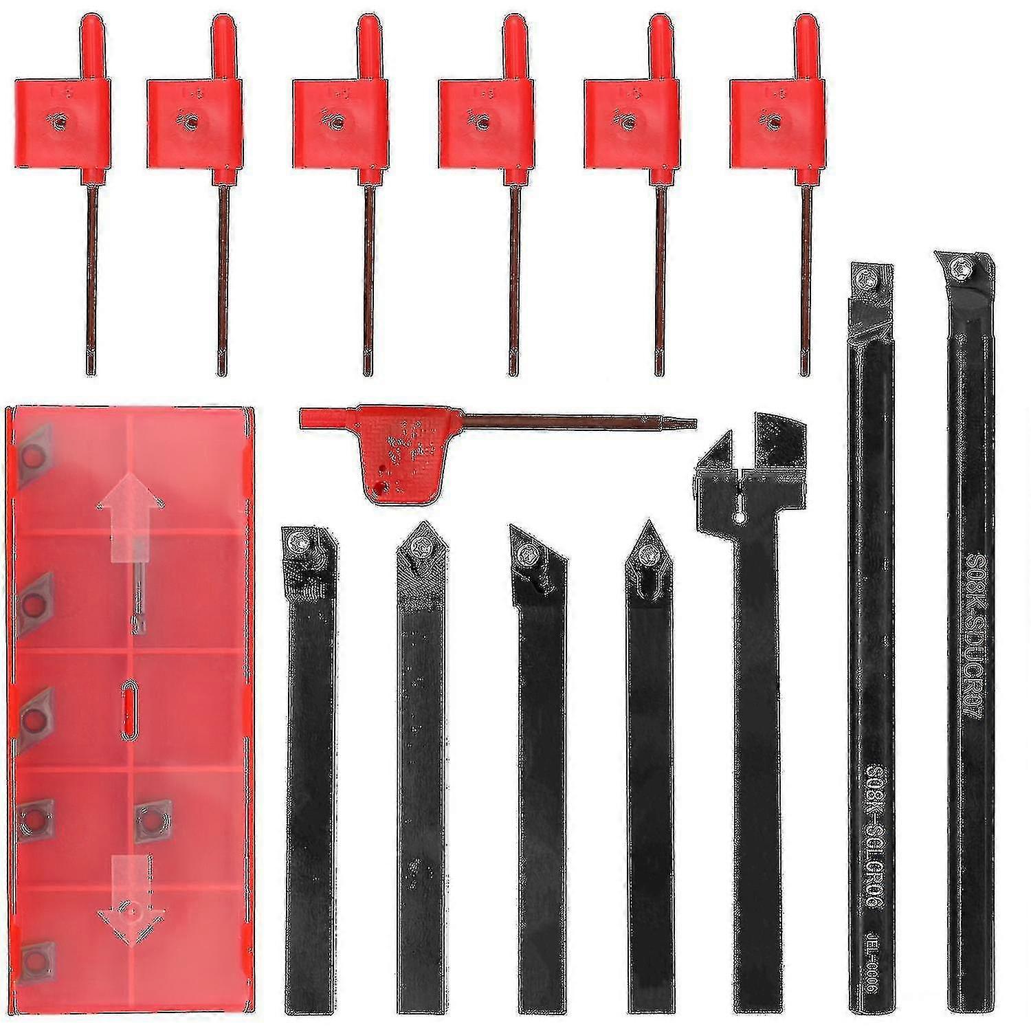 8mm 7pcs Turning Tool Set High Hardness Metal Milling Cutter Lathe Cnc Tool Holder With Wrench With Xinmu