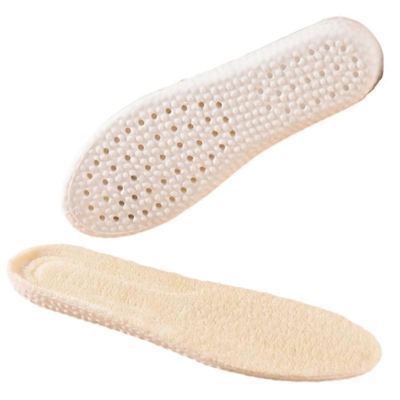 1 Pairs Wool Shoe Insoles for Cold Weather Cut to Size Fluffy Shoes Insert Unisex All Size Inner Insole Cosy Warm with Size Chart Imitation Wool Insol