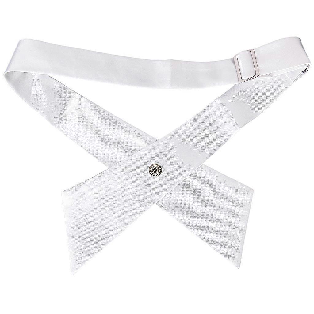 Mode Elégant Pure Couleur Coréenne Style Unisexe Cravate Bœuf Blanc