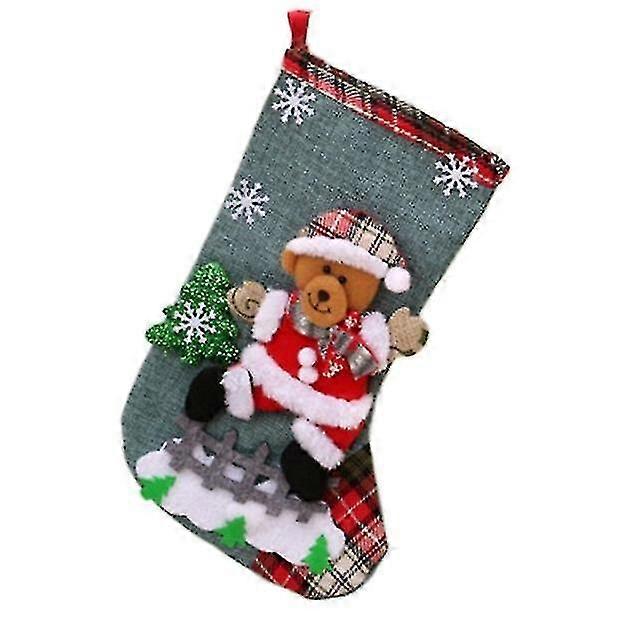 Christmas Hanging Stockings Decorative Socks Large Decorative Boots Linen Colorful Christmas Tree Ornaments