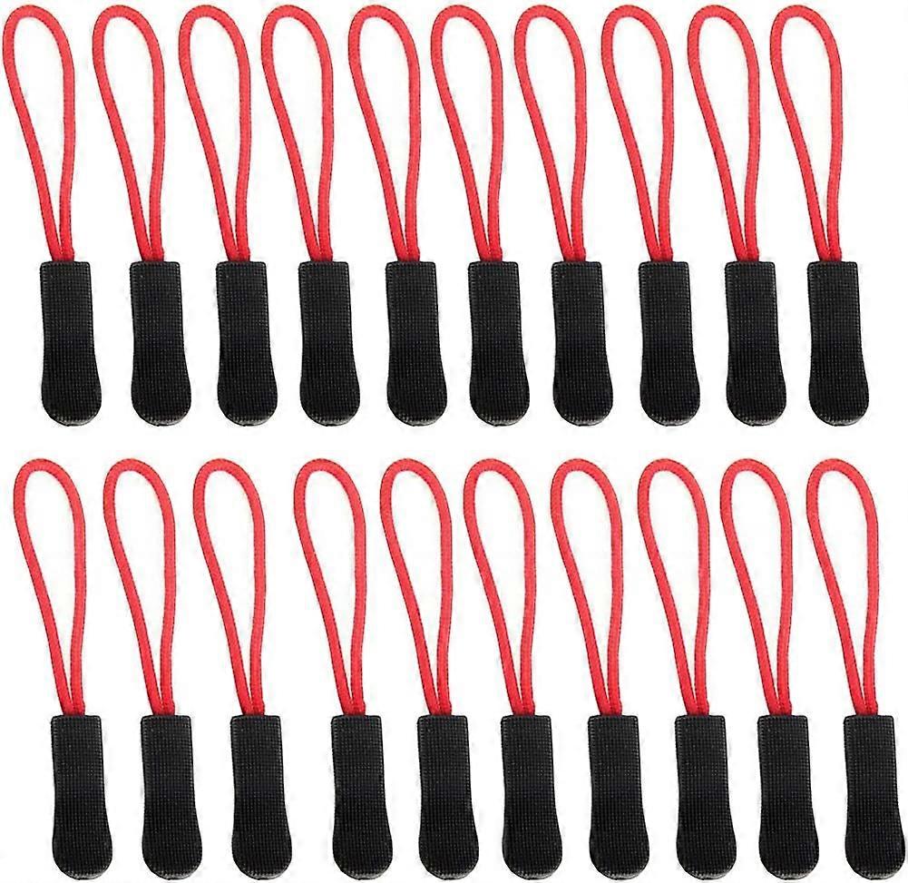 Zipper Pulls - Zipper Fixer- Strong Nylon Cord with Ergonomically Designed Rubber No Slip Textured Gripper Pull to Fit Any Zipper Materials(20pcs, bla