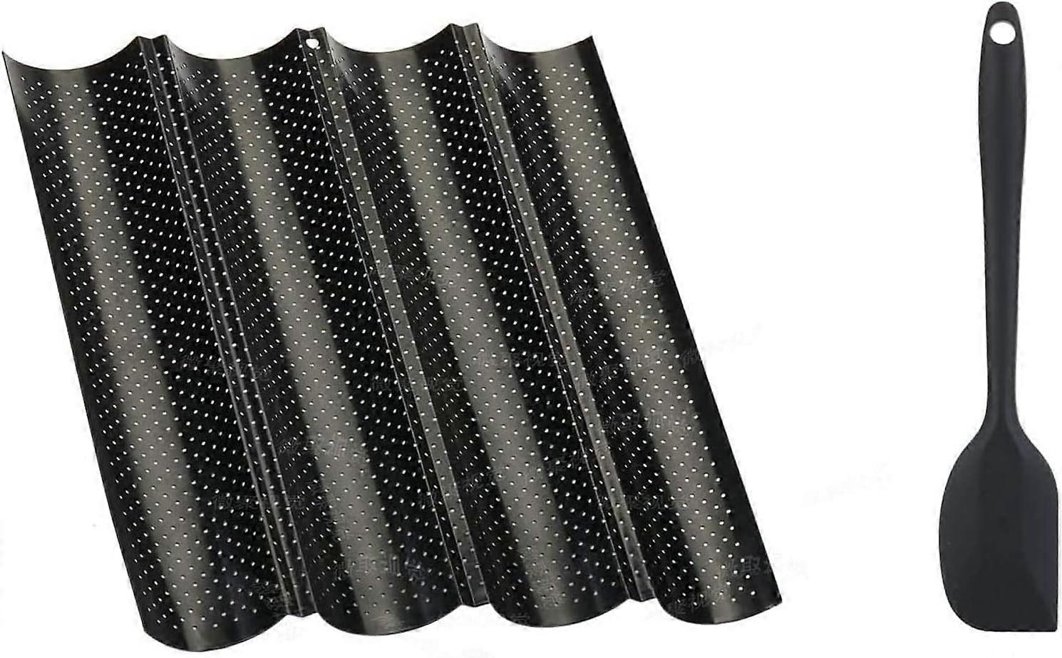 Baguette Tray, Mal voor 4 Baguettes, Baguette Vorm - Non-Stick - Geperforeerde Brea