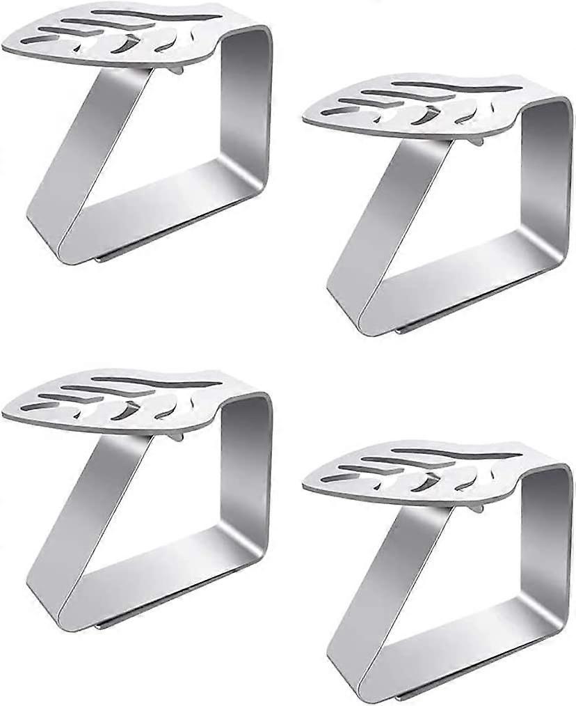 Tablecloth Clips,4 PCS Leaf Shaped Outdoor Tablecloth Clips Stainless Steel Table Cover Clips Non-Slip Clips for Home Picnic BBQ Wedding Decoration