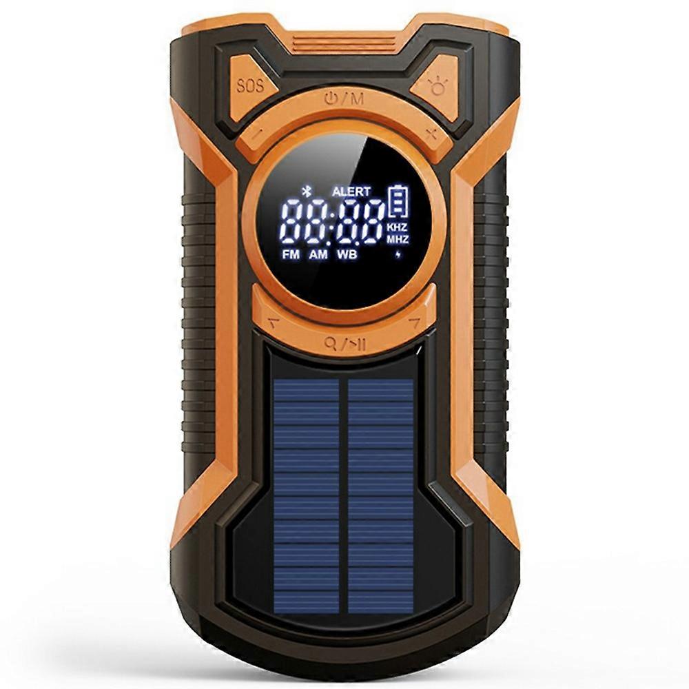 EM03 Emergency Solar Powered Radio Hand Crank AM FM WB Bluetooth Receiver with LED Flashlight - Oran