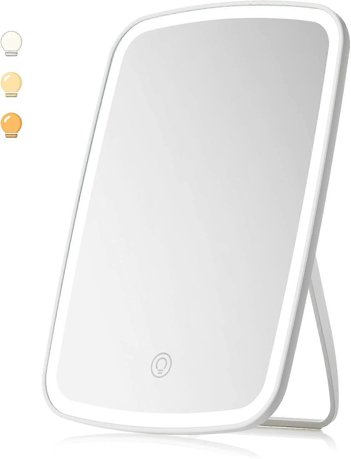 USB Rechargeable Makeup Mirror with Light, Adjustable Brightness Vanity Mirror