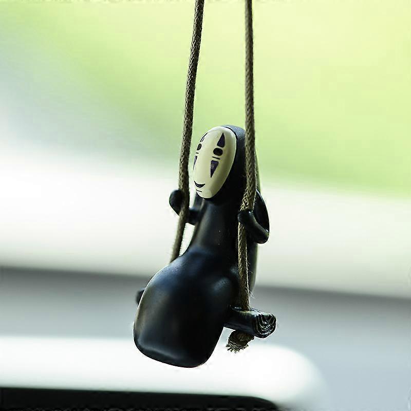 アニメ千と千尋の神隠し顔の男性車のペンダントスイングオーナメント車のバックミラーペンダントハロウィーンギフトオートアクセサリー