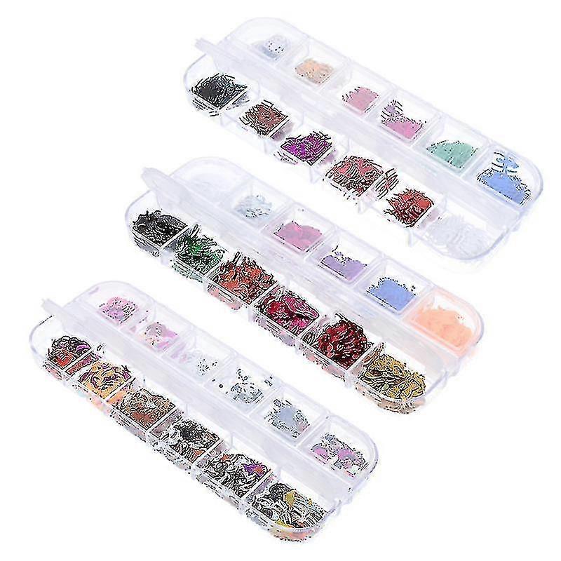 3pcs Nail Sequins For Halloween Decorations