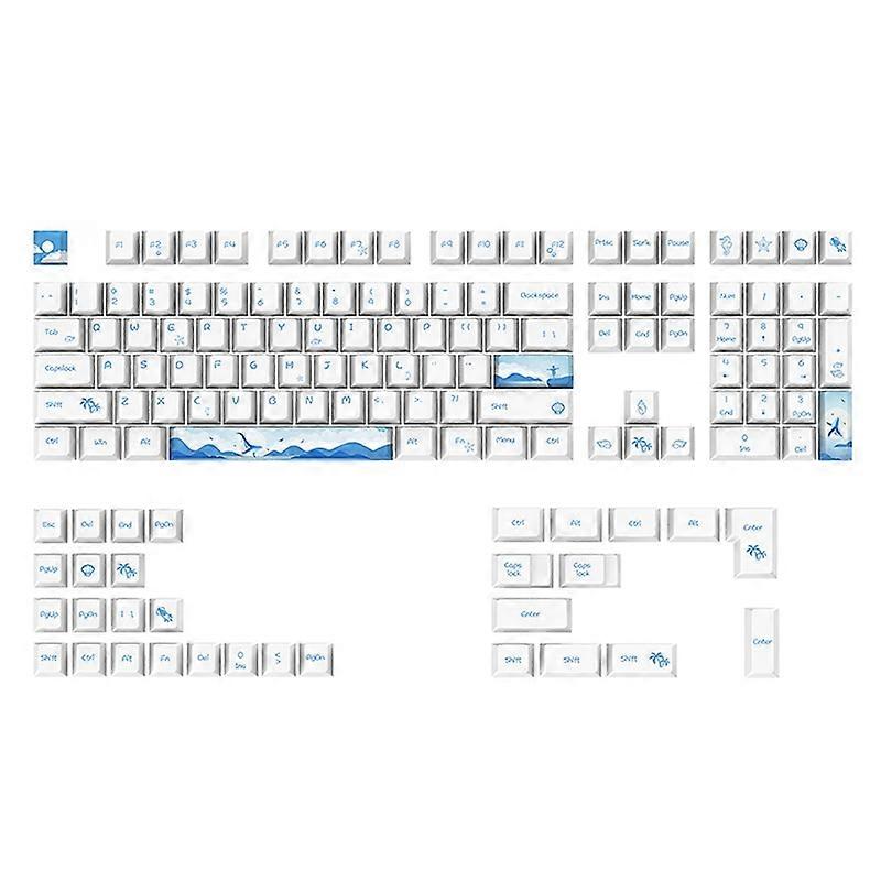 PBT Dye Sub Keycaps 130pcs Cherry Profile Game Keycap Set for Gaming Mechanical