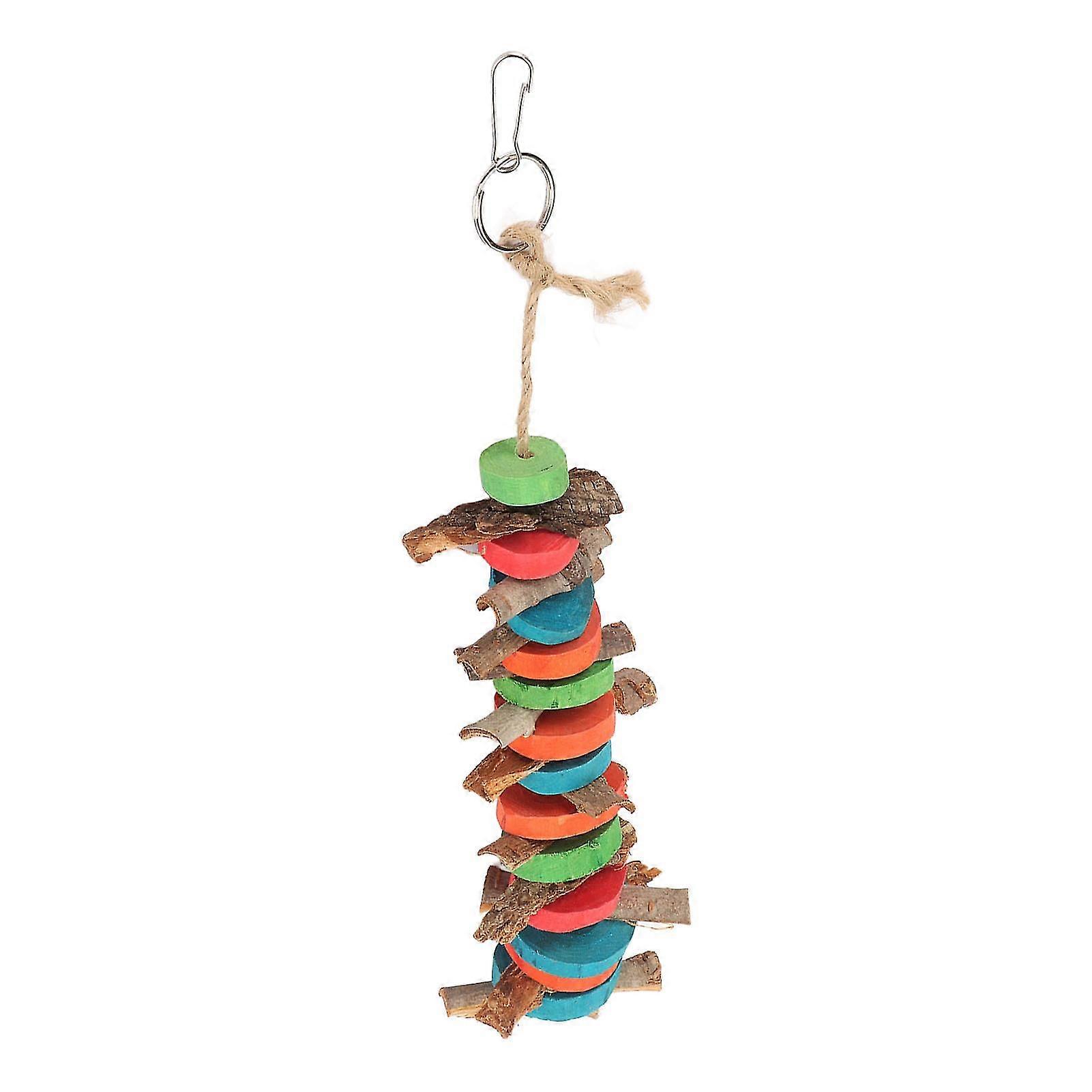 Naturalparrot Toy, Colorful Wooden Chewing Bark Toy, Stress Relief, Bird Activity and Exercise, Small to Medium Parrots