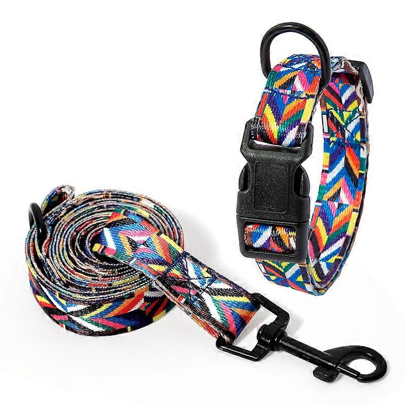 Bohemia Style Dog Cat Collar and Leash Set for Small Large Dogs Chihuahua Puppy Adjustable Collars French Bulldog Walking Leash
